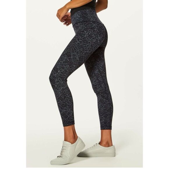 Lululemon Align Pant II (25") Lacescape Dark Cast Black Size 2 - Picture 1 of 4